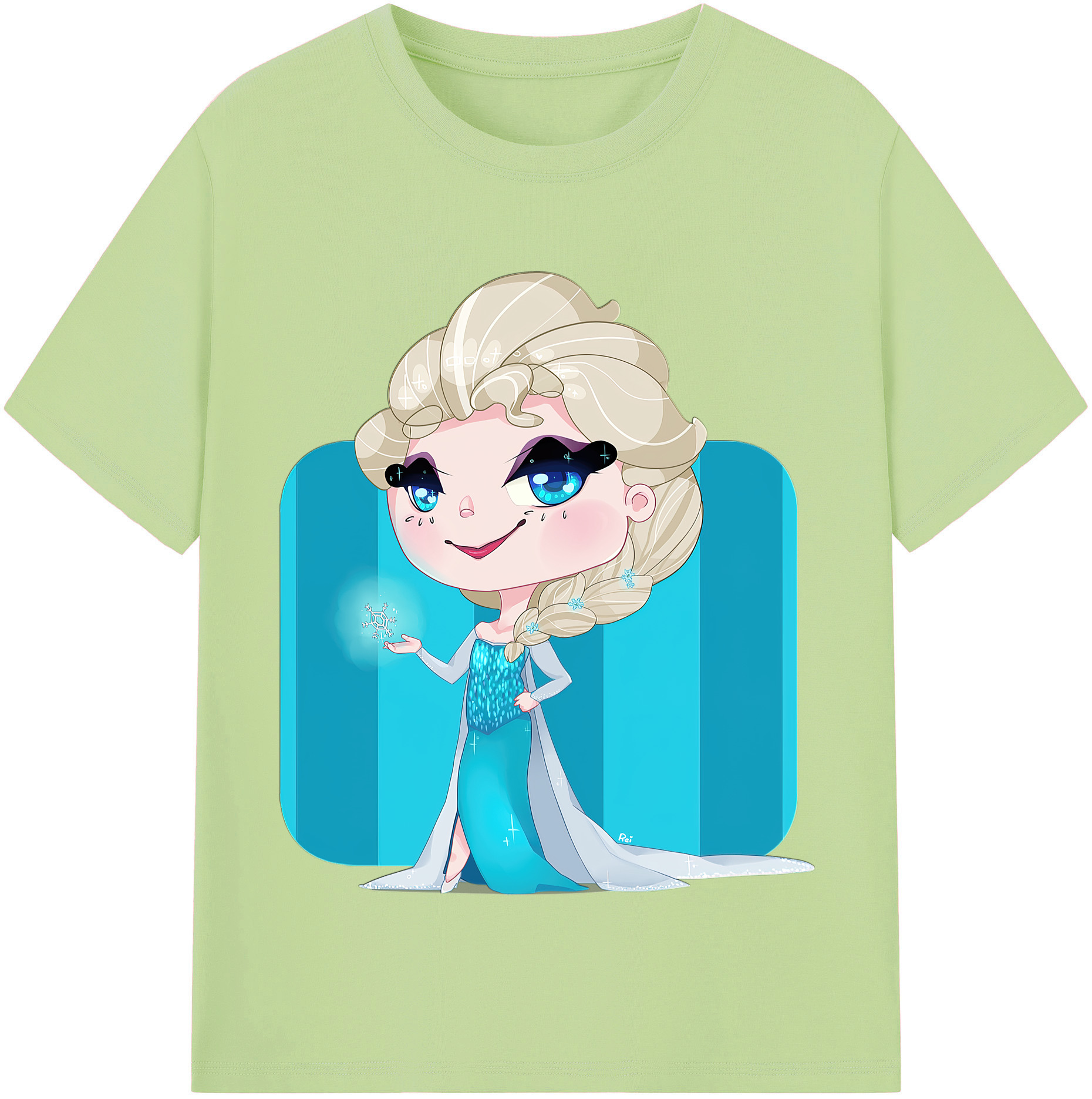 （画像用） アナと雪の女王 アンナ エルサ Frozen Anna Elsa 綿100％半袖Tシャツ（フロントプリント）